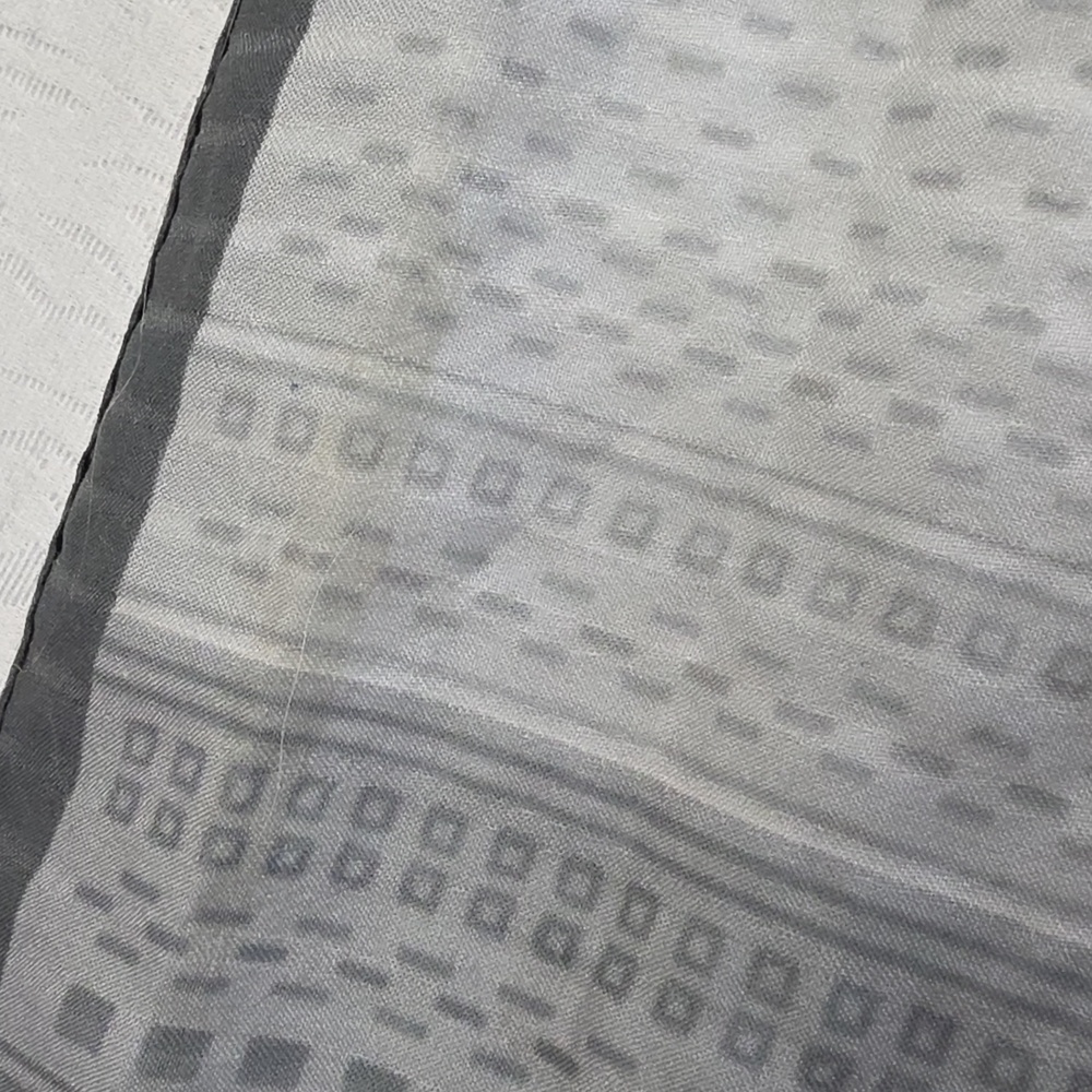 Gray Patterned Scarf - Picture 6 of 7